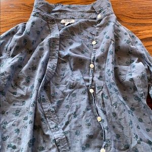 Old navy blue floral long sleeve button down shirt